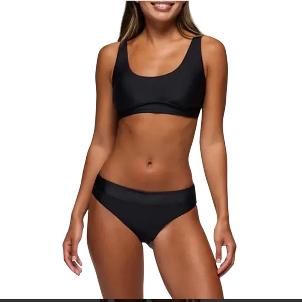 Prana Summer Wave Bottom Black Bikini‎ Beach Swim Size Small NEW